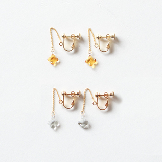 ピアス/イヤリング/ネックレス】アジサイ／HARIO Lampwork Factory