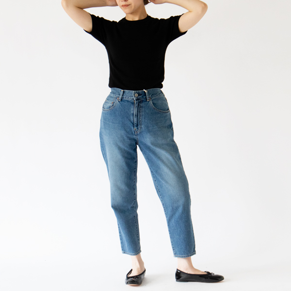 身長162cm クルーネックショートスリーブTシャツ NERO
