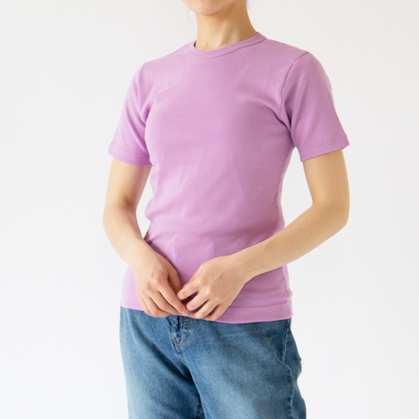 身長162cm 	クルーネックショートスリーブTシャツ	LAVENDER