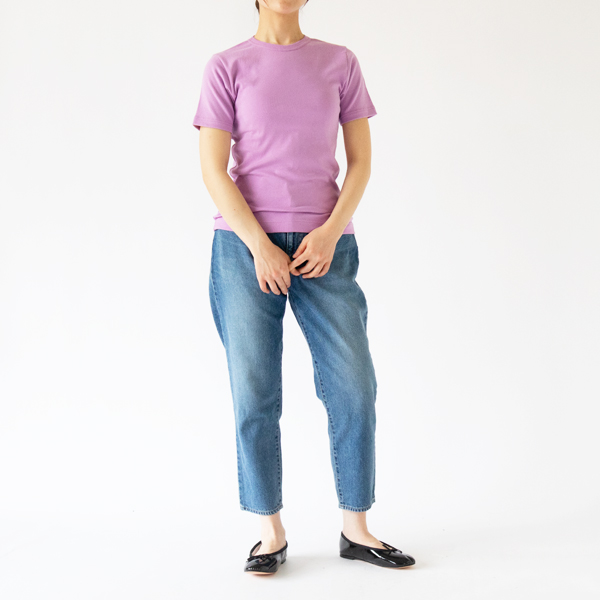 身長162cm 	クルーネックショートスリーブTシャツ	LAVENDER