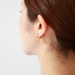 ピアス/イヤリング/ネックレス】ミモザ／HARIO Lampwork Factory