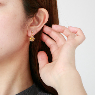 確認用！ミモザのイヤリング ピアス/イヤリング/ネックレス】ミモザ／HARIO Lampwork Factory