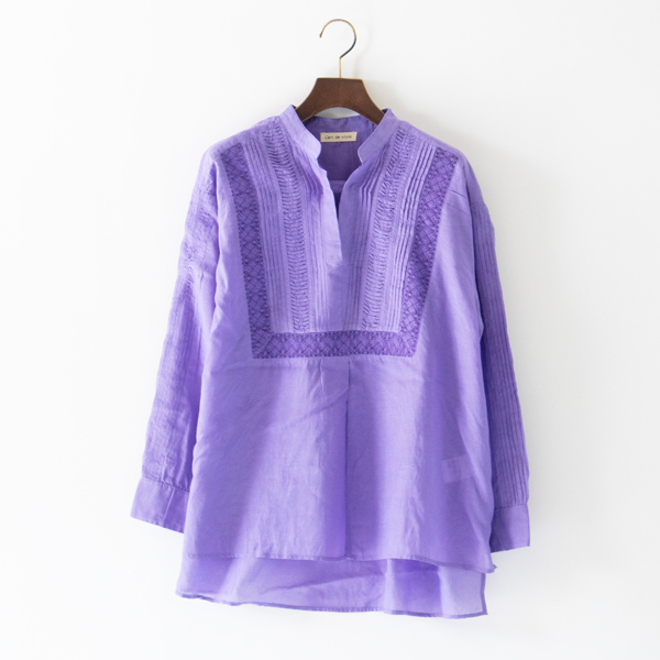ピンタックレースチュニックブラウス（LAVENDER）