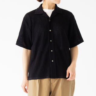 COTTON SUKASHI 半袖ニットシャツ／YONETOMI NEW BASIC（ヨネトミ