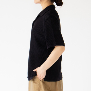 COTTON SUKASHI 半袖ニットシャツ／YONETOMI NEW BASIC（ヨネトミ