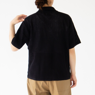 COTTON SUKASHI 半袖ニットシャツ／YONETOMI NEW BASIC（ヨネトミ