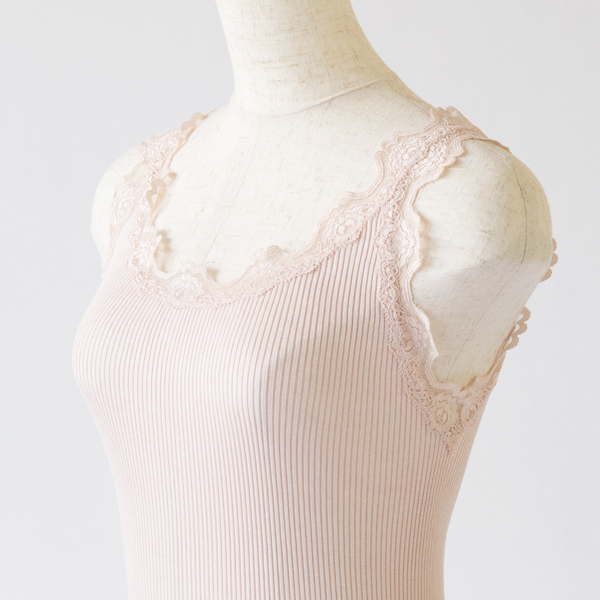シルクレース タンクトップ SOFT ROSE