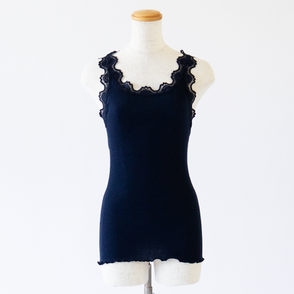 シルクレース タンクトップ NAVY