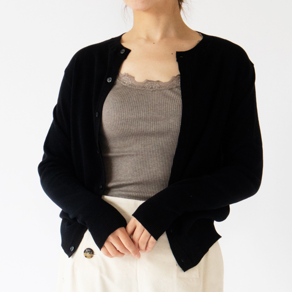 シルクレース タンクトップ BROWN MELANGE