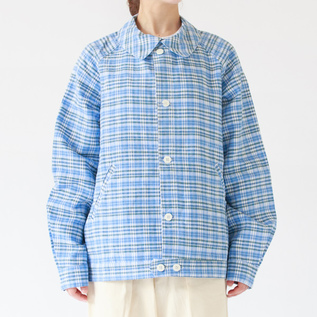 リネンブルゾン SPENCE BRYSON LE BLOUSON BLEU CARREAU／LE