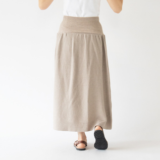 サイフク おなかをつつむ のびるニットロングスカート おなかをつつむ のびるニットロングスカート 麻／SAIFUKU（サイフク