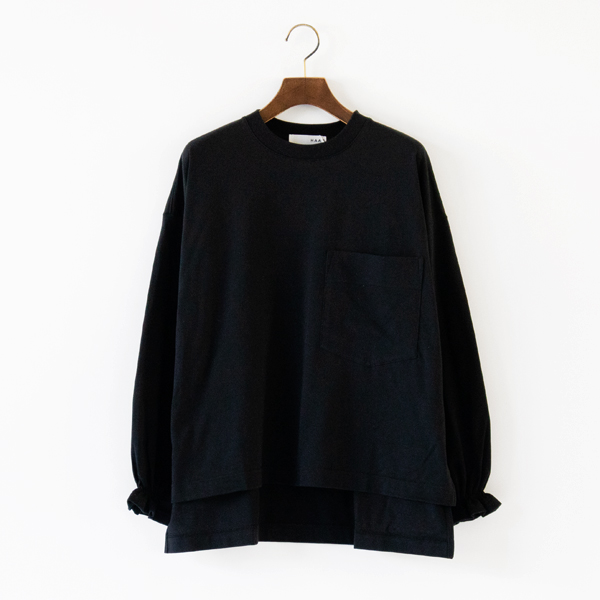 40リバーシブル天竺　ロングスリーブTシャツ(BLACK)