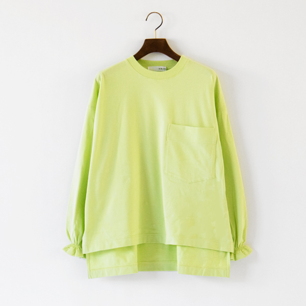 40リバーシブル天竺　ロングスリーブTシャツ(LIME)
