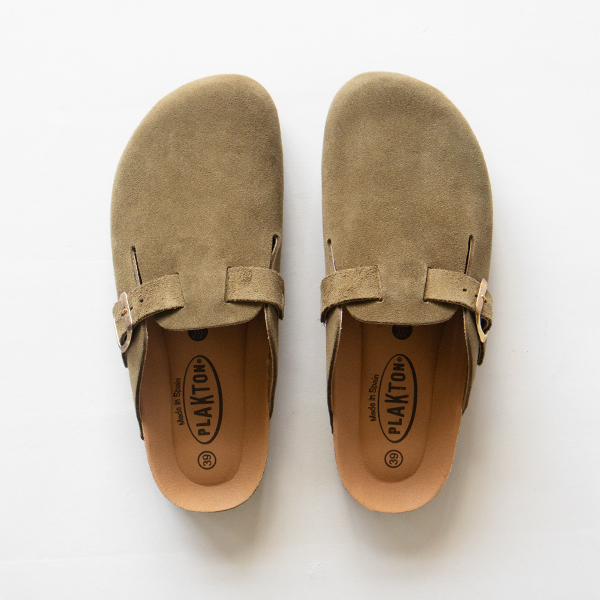 スエードコルクソールクロッグ　KHAKI