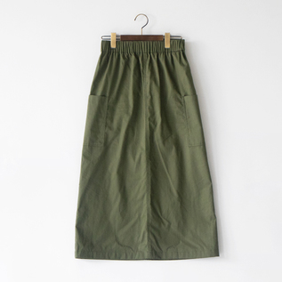 撥水コットンツイル バックスリットイージースカート(KHAKI) 撥水コットンツイル バックスリットイージースカート(KHAKI)