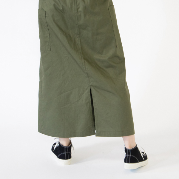 深めのバックスリット(KHAKI)