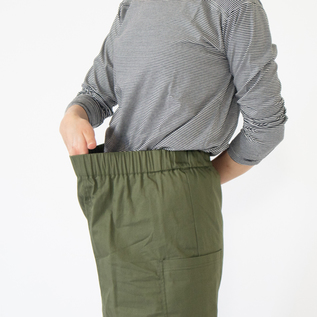 ウエストゴムで楽な穿き心地(KHAKI) ウエストゴムで楽な穿き心地(KHAKI)