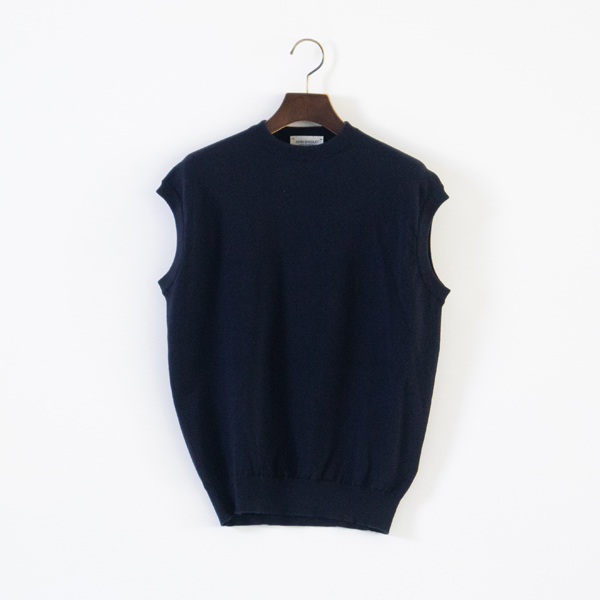 ノースリーブ Crew neck Sleeveless Top S4625 (NAVY) ノースリーブ Crew neck Sleeveless Top S4625 (NAVY)