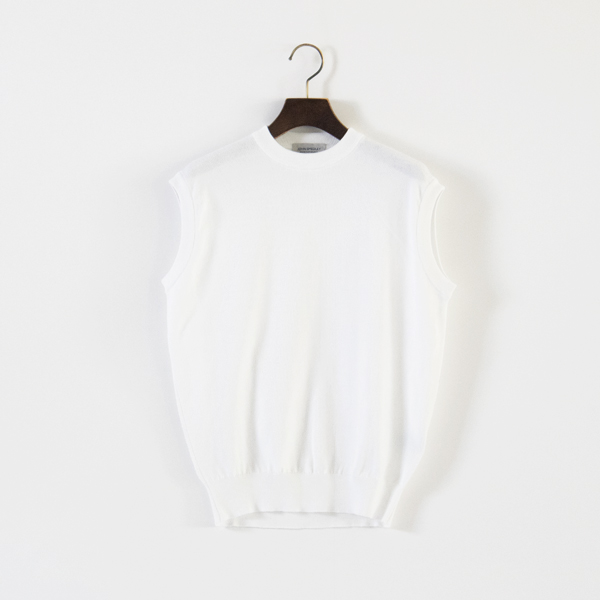 ノースリーブ Crew neck Sleeveless Top S4625 (WHITE) ノースリーブ Crew neck Sleeveless Top S4625 (WHITE)