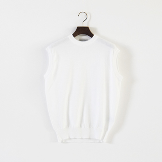 ノースリーブ Crew neck Sleeveless Top S4625 (WHITE) ノースリーブ Crew neck Sleeveless Top S4625 (WHITE)