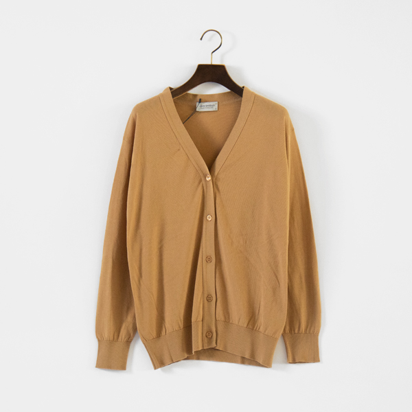 カーディガン V-neck Long sleeved Cardigan S4479 (LIGHT CAMEL/M)