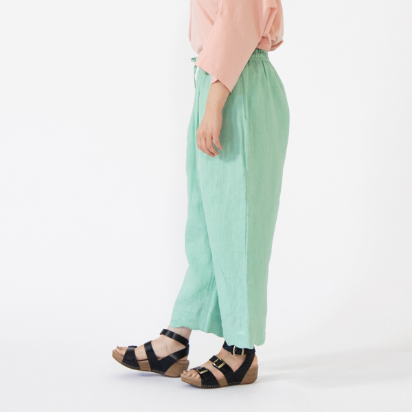 リネンウェーブパンツ　MINT、身長162cm