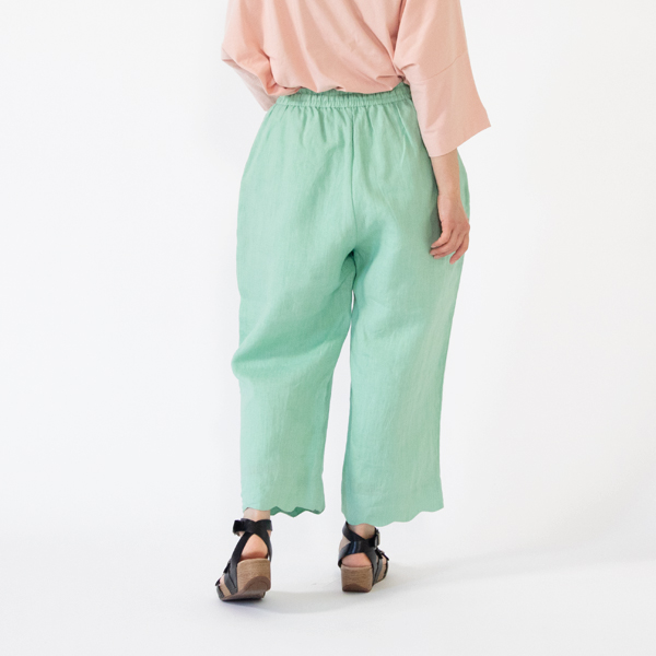 リネンウェーブパンツ　MINT、身長162cm