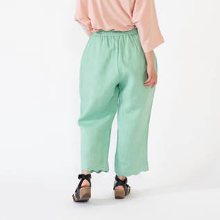 リネンウェーブパンツ　MINT、身長162cm