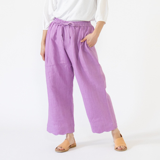リネンウェーブパンツ	LAVENDER、身長162cm