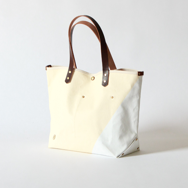 トートバッグ(M) PINE 9号 SCCP002（MILK/WHITE×BROWN）