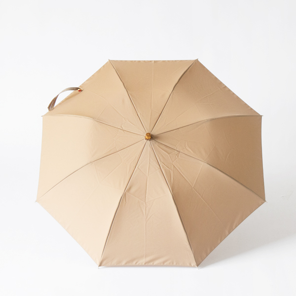 晴雨兼用折りたたみ傘　バンブーハンドル	BEIGE