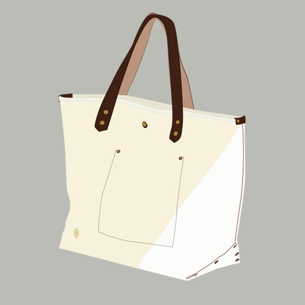 トートバッグ(L) PINE 9号 SCCP003（MILK/WHITE×BROWN）