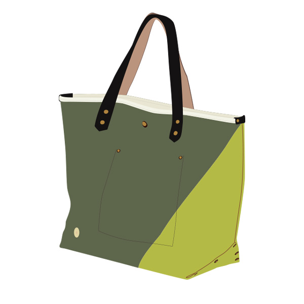 トートバッグ(L) PINE 9号 SCCP003（OLIVE/PISTACHIO×BLACK）