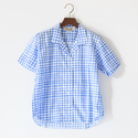 開襟シャツ ギンガムチェック/BLUE