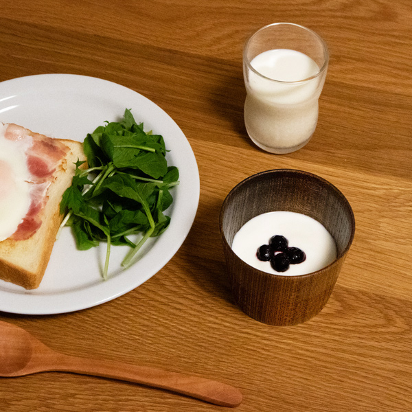 ヨーグルトを入れて（拭き漆/生漆）