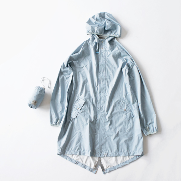 巾着に収納するとコンパクトになります(BLUE GRAY)