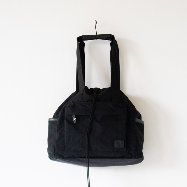 ナイロンタッサー ドローコードトートバッグ(BLACK)