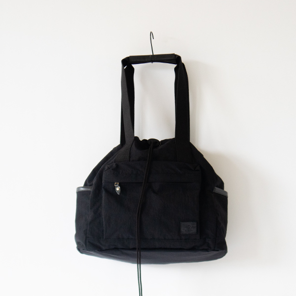 ナイロンタッサー ドローコードトートバッグ(BLACK)