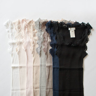 ロサムンド　レース　モックネック　タンクトップ　ブラック　ノースリーブ 予約]クロシェレースニットタンクトップ/ブラック – Lumier