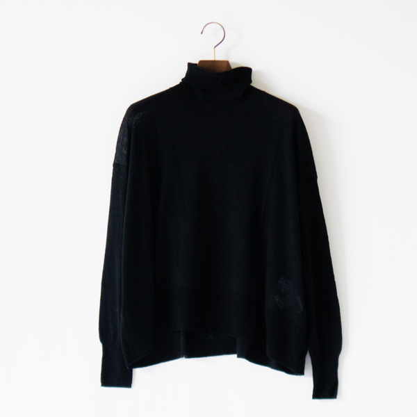 カシミヤ ハイネックニットプルオーバー(BLACK)