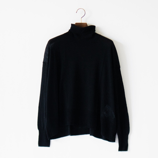 カシミヤ ハイネックニットプルオーバー(BLACK) カシミヤ ハイネックニットプルオーバー(BLACK)