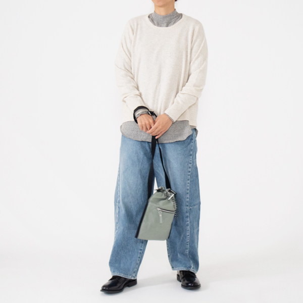 身長：160cm(モックネック/TOP GREY(L))