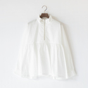 ハイカラージップアップ シャツブラウス