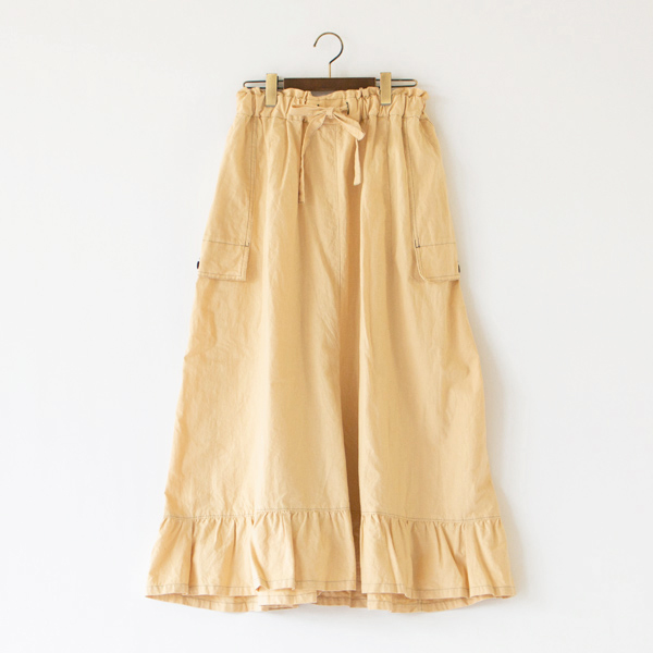 リネンコットン ステッチラッフルパンツ(ANTIQUE BEIGE)