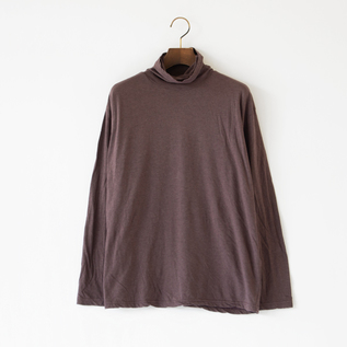 コットンシルク タートルネック長袖Tシャツ