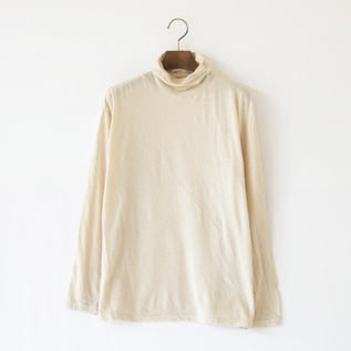  コットンシルク タートルネック長袖Tシャツ(ECRU)