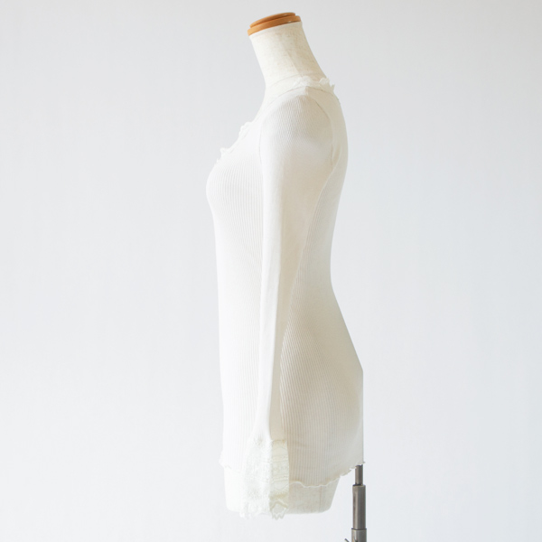 シルクレース ロングスリーブ	NEW WHITE