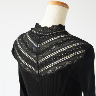 シルクレース ハイネックロングスリーブ／ROSEMUNDE（ロサムンド