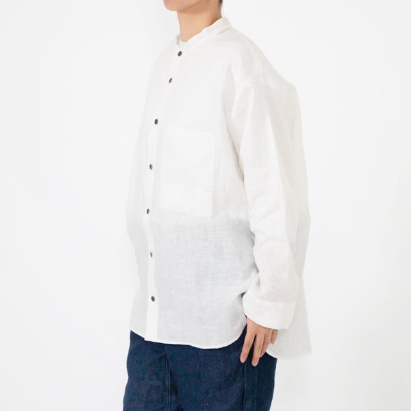 ワークシャツ	LINEN WHITE　身長160cm