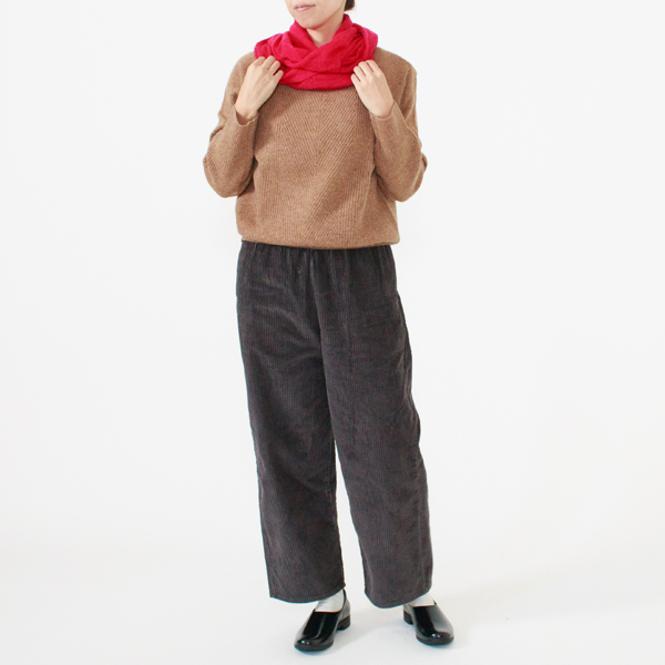 カシミヤ後染スヌード	PINK　身長160cm